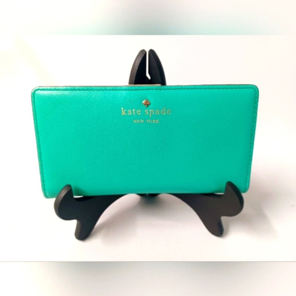 Kate Spade Mikas Avenue Teal Bifold Wallet EUC